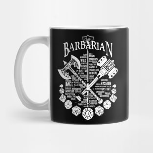 RPG Class Series: Barbarian - White Version Mug